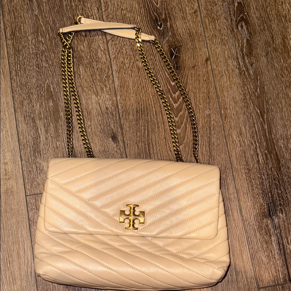 Tory Burch Cream Quilted Shoulder Bag